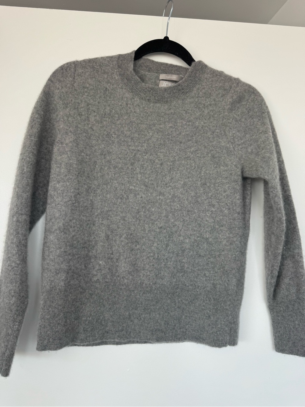 J. Crew Women's Heather Gray Crewneck Cashmere Sweater